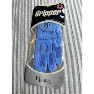 HJ Glove Gripper Golf Glove Ladies Left Sky Blue Microfiber Palm Patch‎ NWT